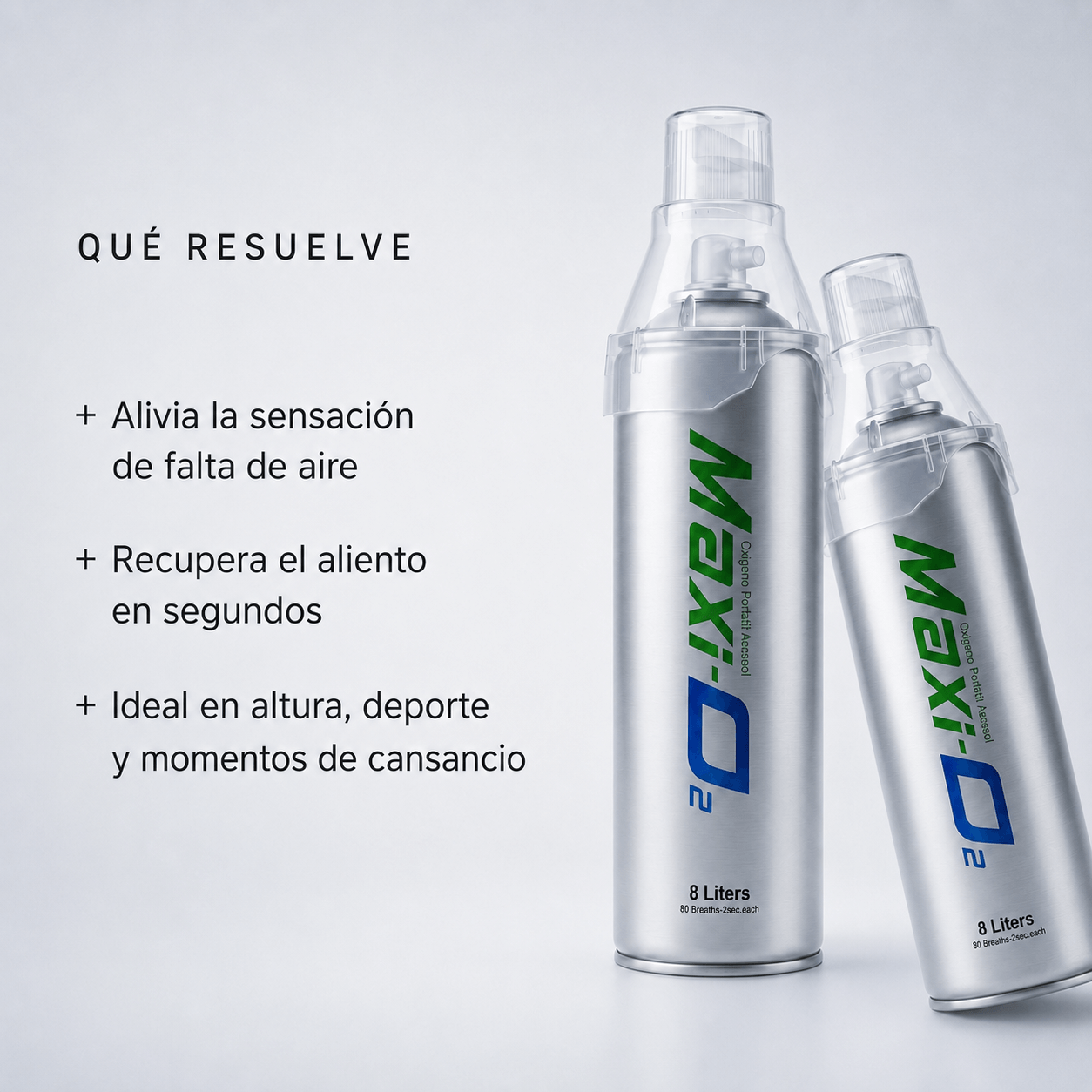 Oxígeno Portátil en Aerosol - Pack de 2 unidades
