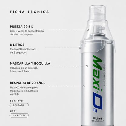Oxígeno Portátil en Aerosol - Pack de 2 unidades