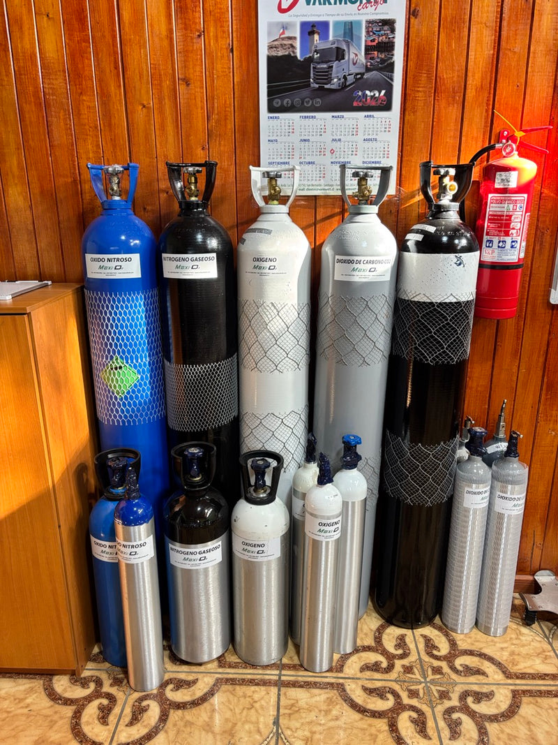 Catálogo completo de gases industriales y medicinales MAXIO2 — oxígeno, dioxido de carbono, óxido nitroso, aire medicinal, nitrogeno liquido y nitrogeno gaseoso
